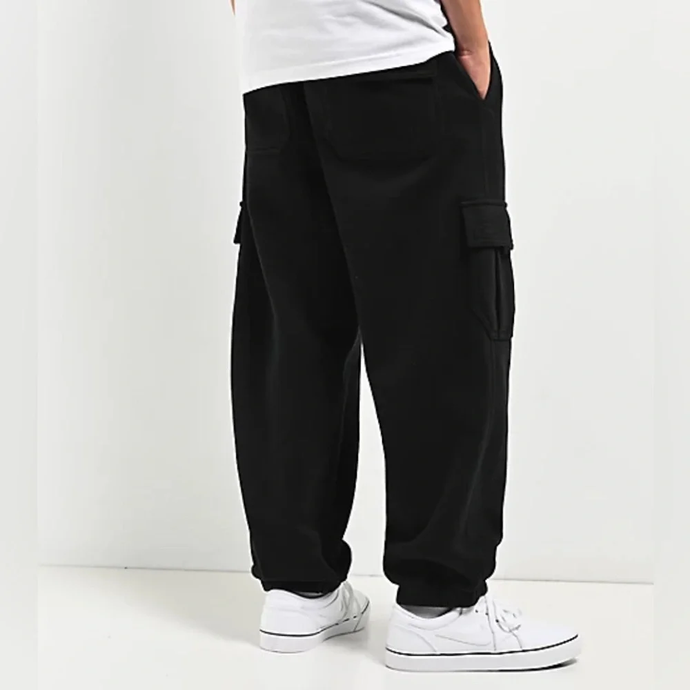 Ninth Hall Stash Youth Black Baggy Cargo Jogger Sweatpants size Large - Picture 2 of 7